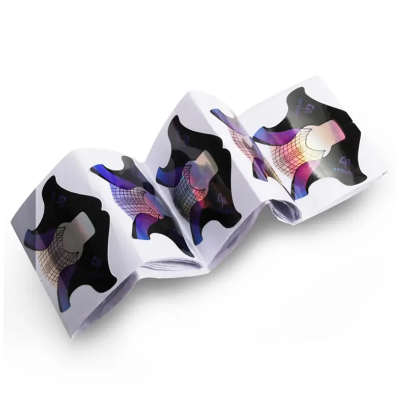 Pochoir d'extension de papier pour ongles, 100 pièces, support d'autocollants pour Gel acrylique, constructeur de pointes françaises, outil d'art pour faux ongles