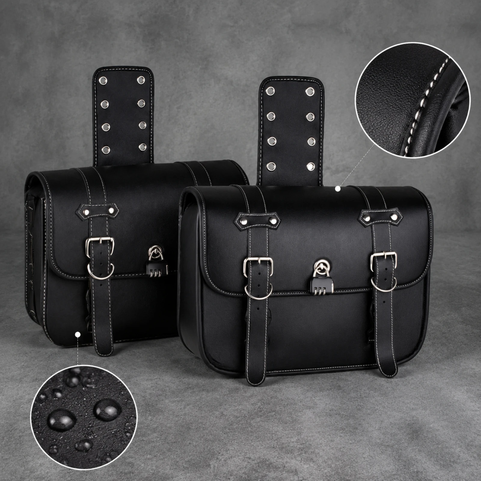 Motorcycle Saddlebags Water-Repellent Motorcycle Side Bags Pannier Easy to Clean Bag Stable for Motorcyclists, Motorcycles