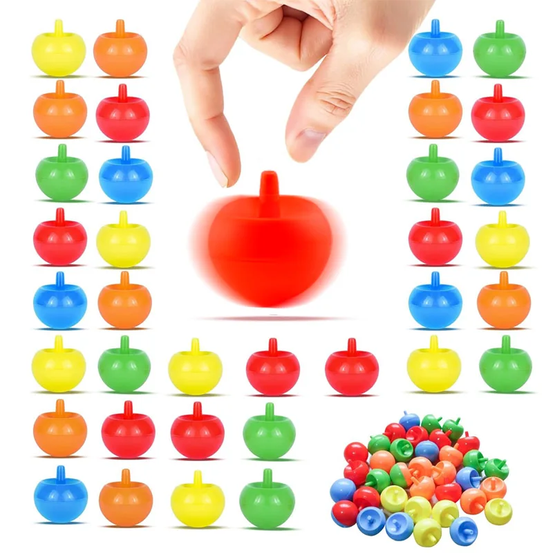 10PCS Small Plastic Spinning Flip Top Desk Fidgets for ADHD Anxiety Stress Reliever Stocking Stuffers Kids Party Favors Gifts