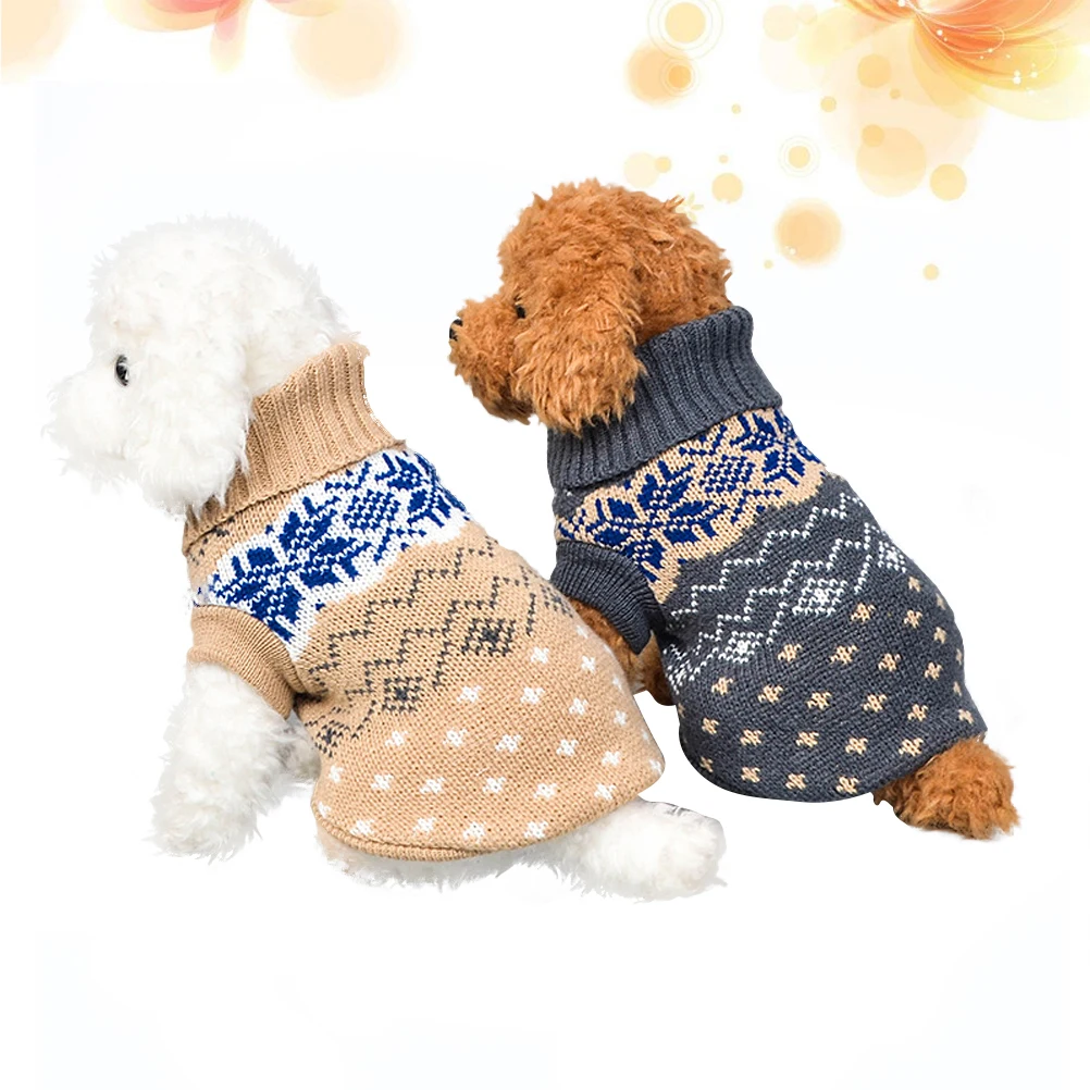 

2 Pcs Pet Sweater Puppy Clothes Jumpers for Small Dogs Winter Fashion Knit Coat Thin