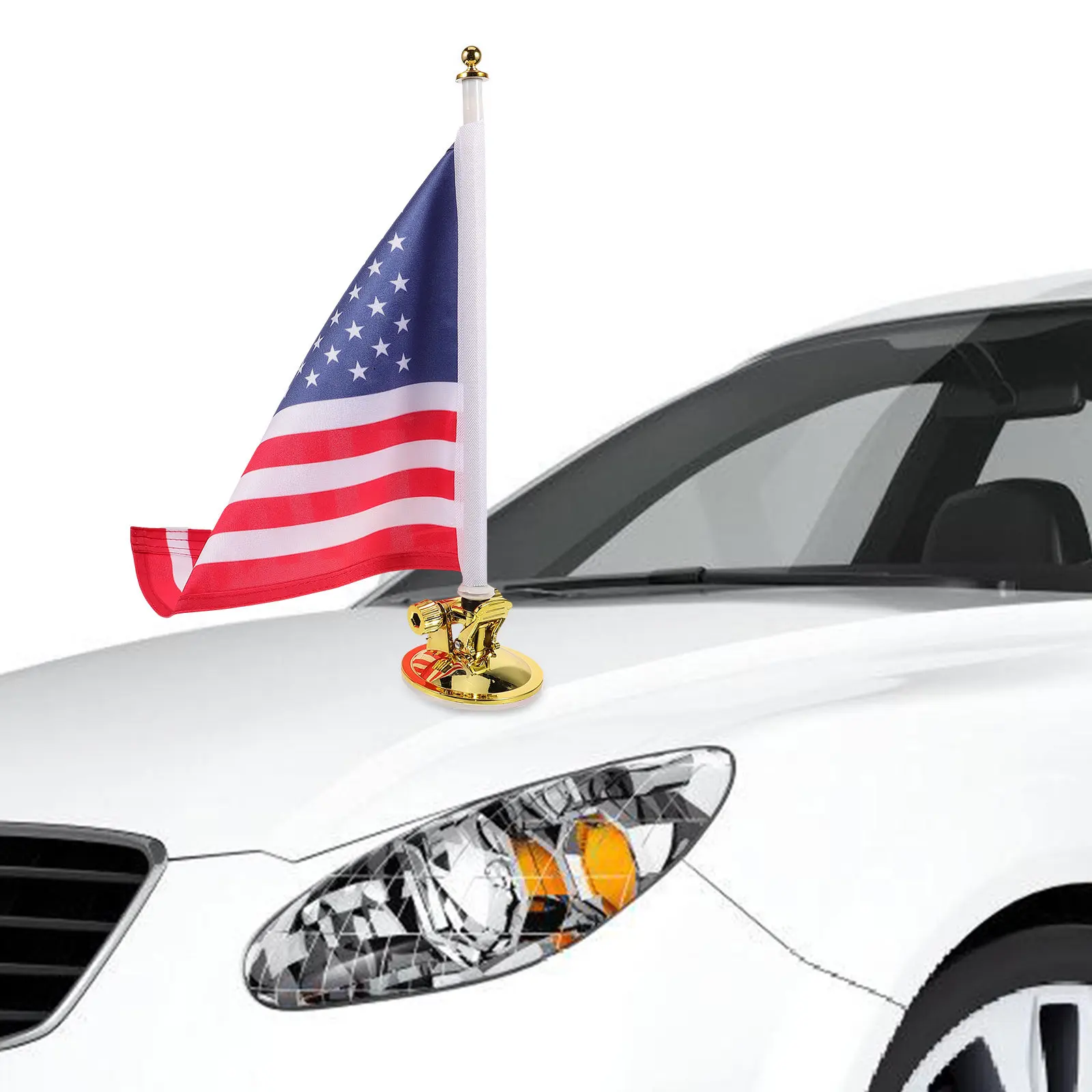 1Set Suction Cup Flag Pole Base Strong Windproof Flagpole Holder for Cars Windows Walls Easy Install Multi Use Flag Display