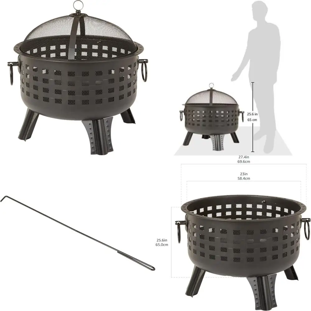 

27 inch Steel Round Lattice Fire Pit