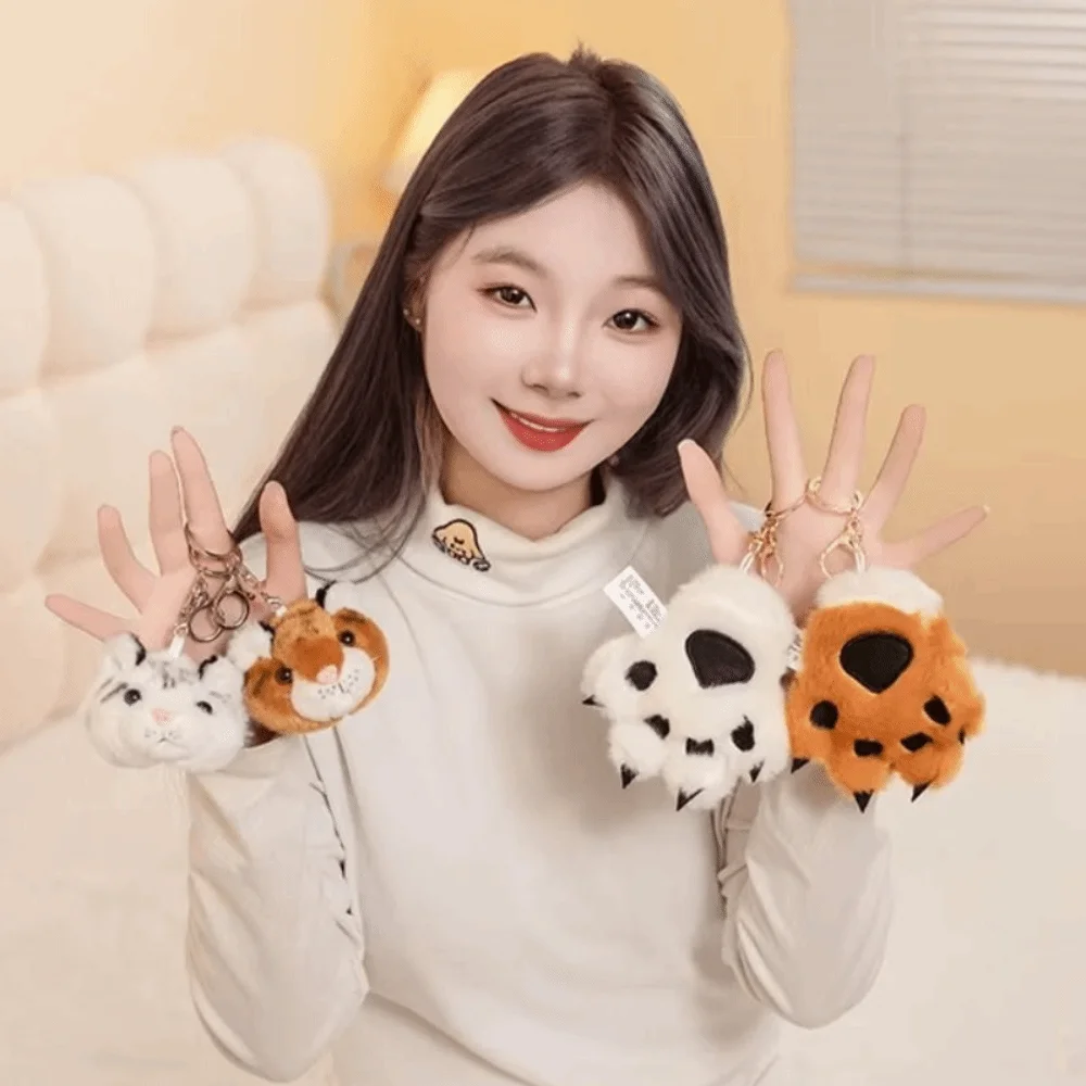 

Claw Plush Tiger Head Plush Keychain Stuffed Keychain Paw Holder Tiger Claw Plush Pendant 10cm Plush Toy Tiger Plush Toy