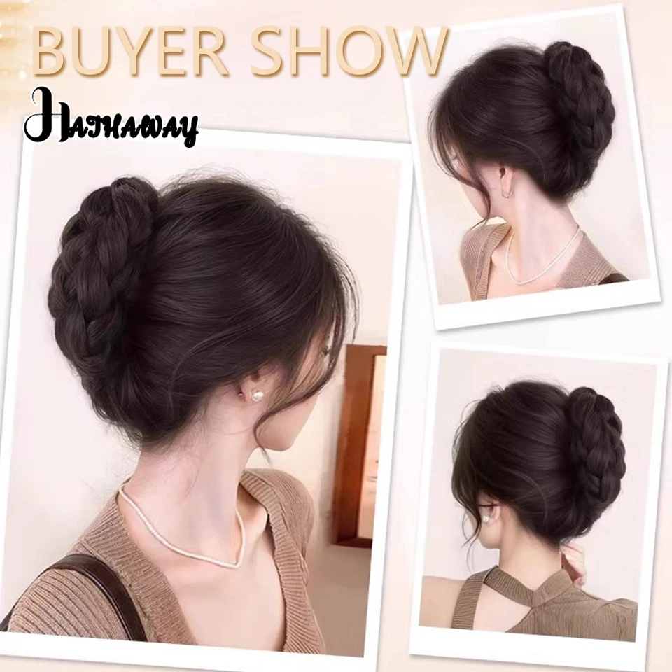 الاصطناعية المقلية العجين التقلبات حبة رئيس كعكة الإناث انتزاع كليب زهرة برعم رئيس رقيق عموم شعر مستعار حقيبة تمديد للنساء