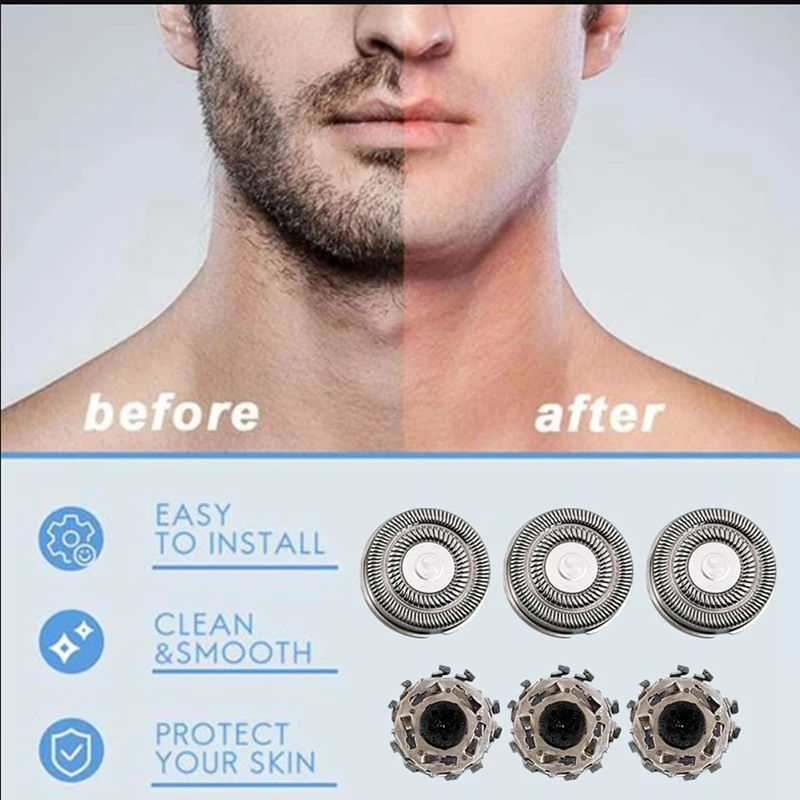 ماكينة حلاقة كهربائية شبكة رأس بديلة ، قطع غيار الرأس ، شاومي Mijia S500C ، S500 ، S300 ، MJTXD01SKS ، 3 قطعة