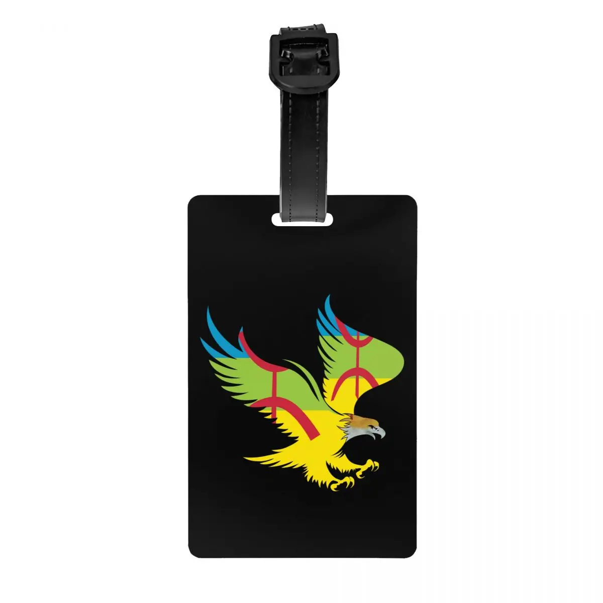 Etiqueta de equipaje con bandera de Amazigh Eagle, Tifinagh Berber orgulloso, cubierta de privacidad, etiqueta de identificación