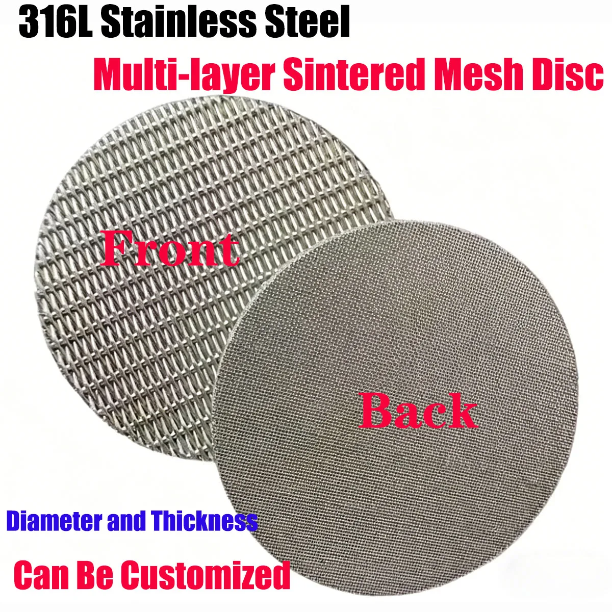 316 Stainless Steel Multi-layer Sintered Mesh Filter Disc Thickness 1.7mm Coffee Porous Filtration Sheet for Liquid and Gas