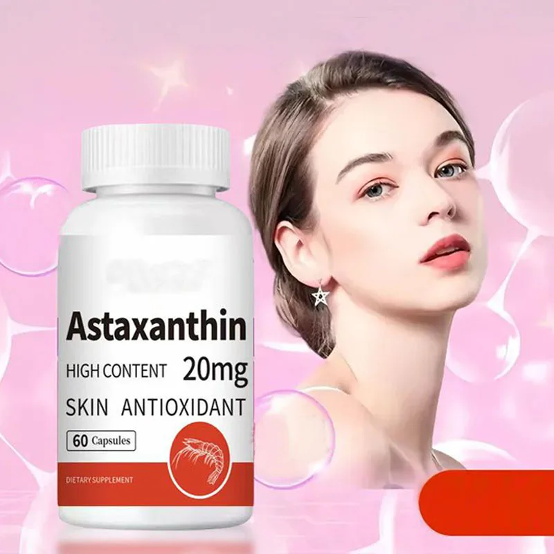 Astaxanthin is a pure and natural skincare whitening agent that improves the skin's high content Rainy red algae 60