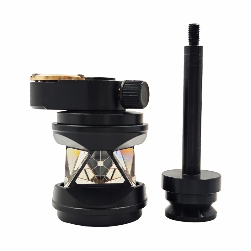 Splitterbeschichtetes 360-Grad-Prisma, brandneues Miniprisma mit Blase + 4 Stück 30 cm Stange (Durchmesser 9 mm) für Topcon Total Survey Station