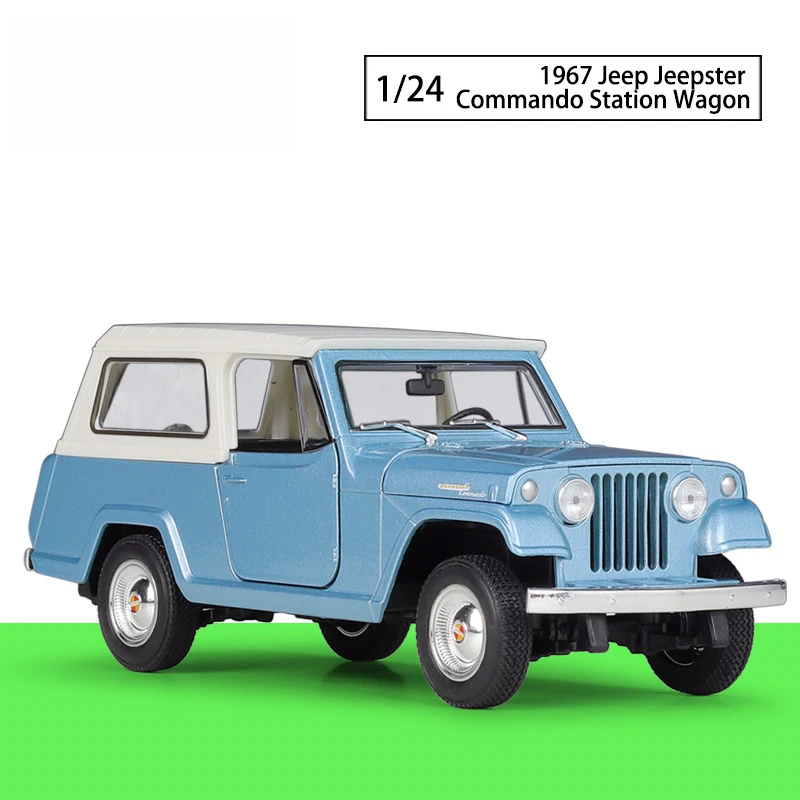 

Литая под давлением модель WE-LLY 1:24 1967, Jeepster Commando Station Wagon, имитация модели автомобиля из сплава, дисплей
