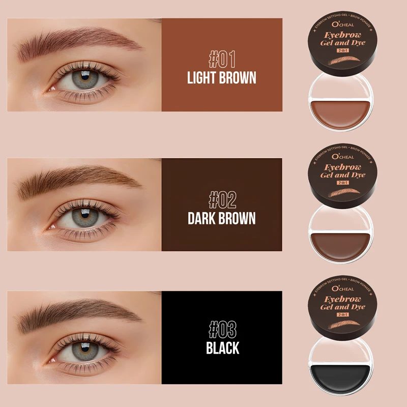 2-in-1-Augenbrauenfarbstoff + Styling-Augenbrauengel, wasserfest, bruchsicher, langanhaltende Make-up-Effekt, um eine natürliche Augenbrauenform zu schaffen