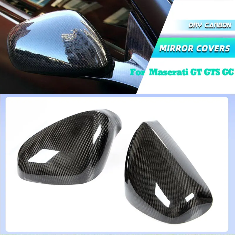 Prepreg Dry Carbon Car Rearview Mirror Covers Caps for Maserati GT GTS GC 2008-2015 Add On Style Side Mirror Caps Shell Body Kit