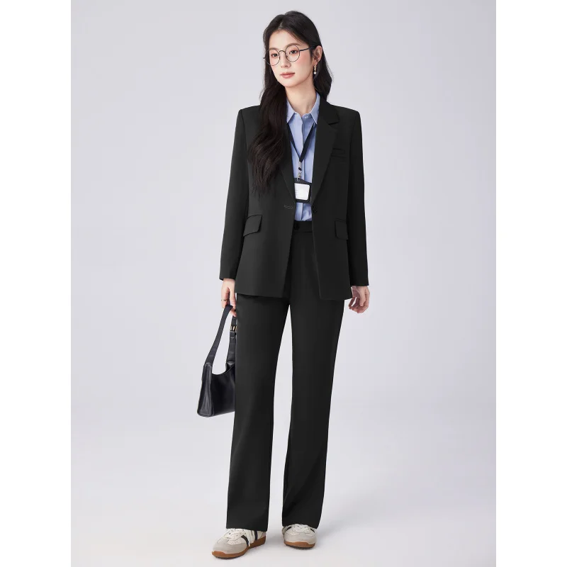 Apricot-colored women's suit2026New style professional attire for light work environments, formal long-sleeved suit jacket for c
