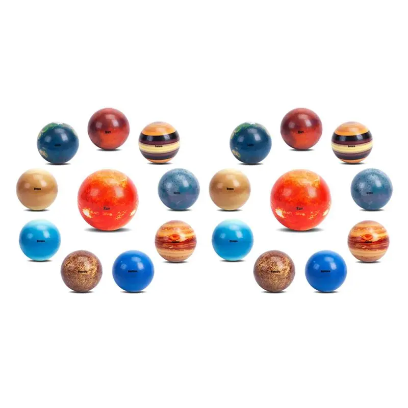 BEDW-Mini Solar System Stress Balls,20PCS Planets Squeeze Balls Space For Kids Early Learning Stress Relief Fidget