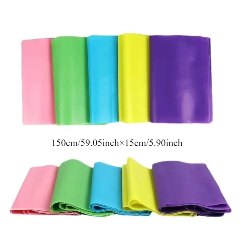 1Pc 150cm*15cm Yoga Tension Sheet Elastic Band Resistance Band Elastic Stretch Band Fitness Plastic Supplies Can Be Cut