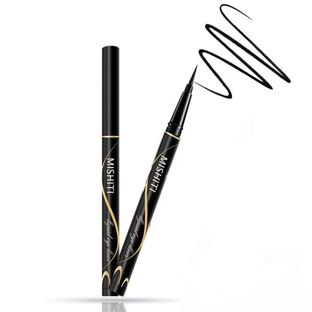 Sneldrogende zwarte cosmetische hulpmiddelen Langdurige oogmake-up Eyeliner Vloeibaar potlood Eyeliner Pen Pigment oogschaduw