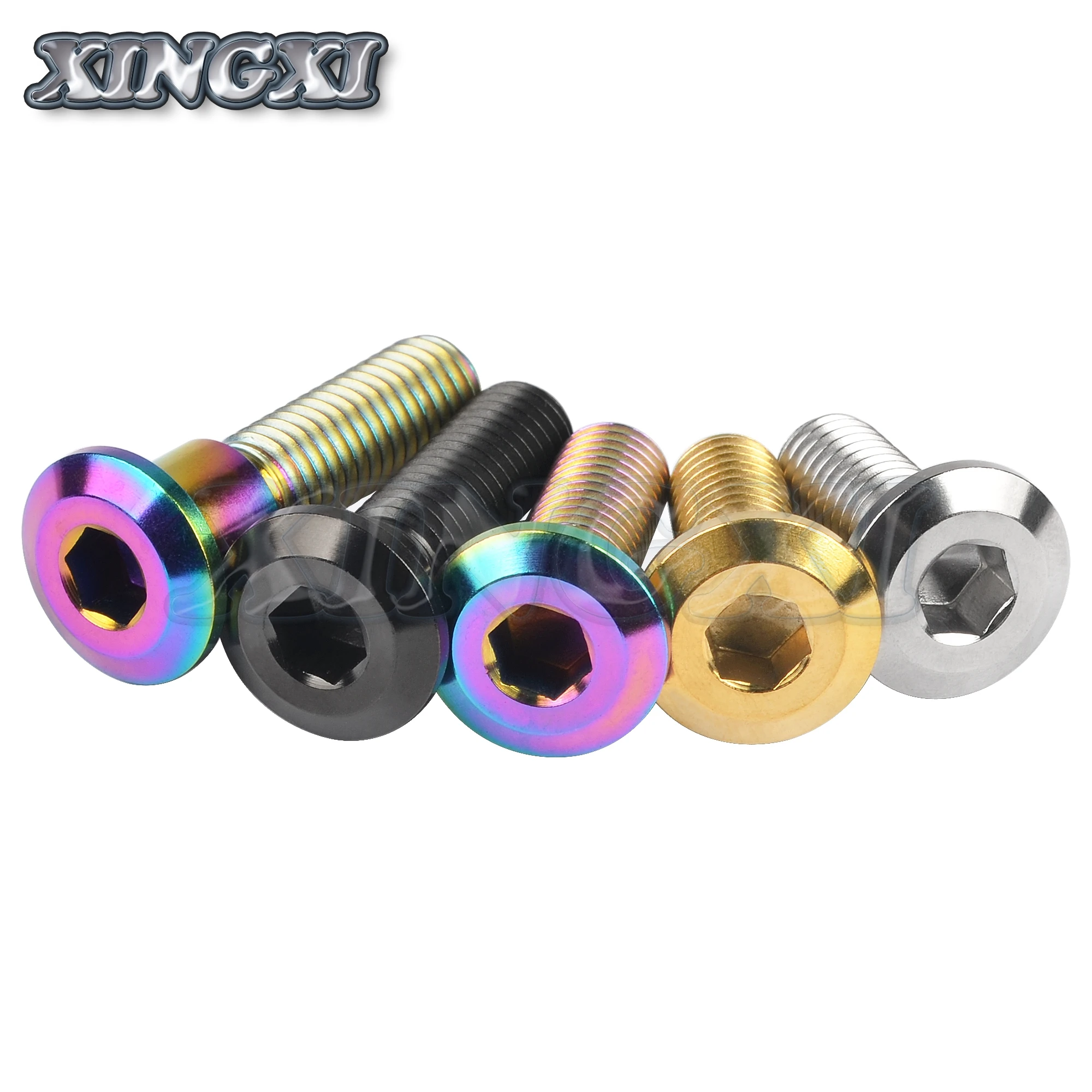 Xingxi Titanium Bolts M8X20 22 25 30 33 35 40mm Motorcycle Fixed Screws Brake Disc Bolts For Motorcycle Car Fastener
