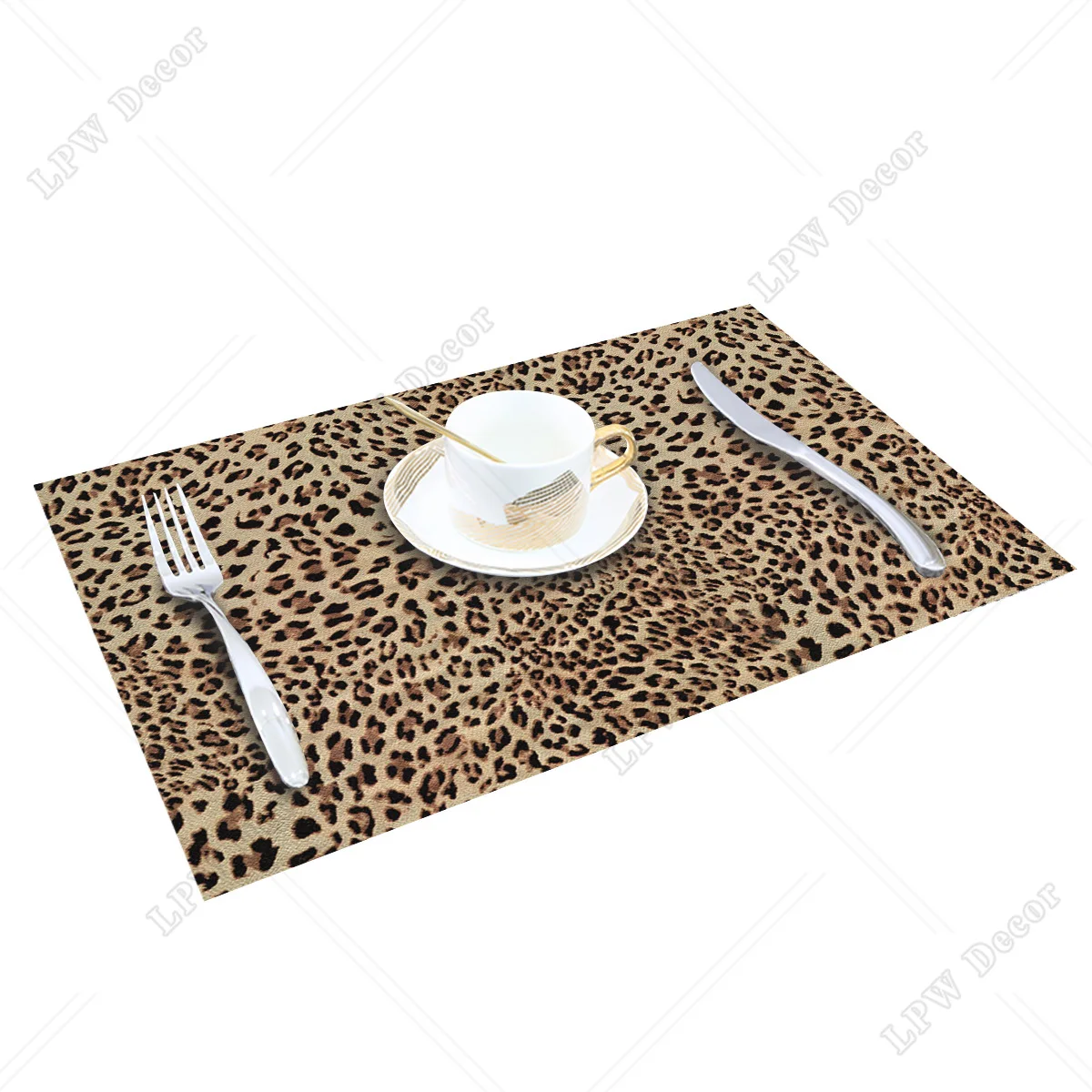 4/6pcs Set Table Mats Sexy Leopard Print Printed Cotton Linen Table Napkin Kitchen Accessories Home Party Decorative Placemats