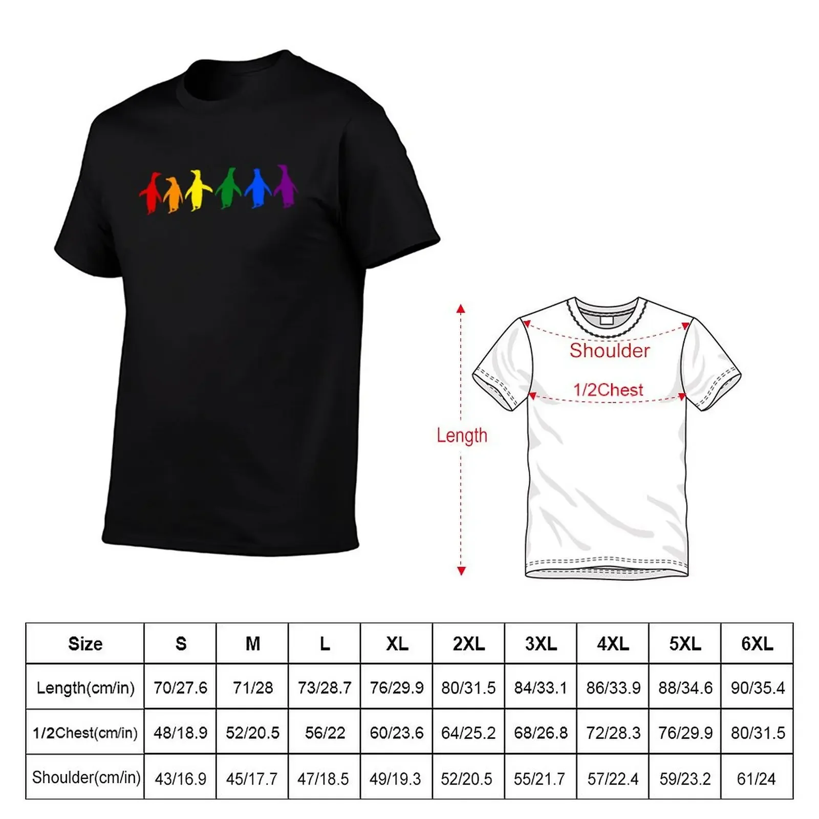 Blue #0F1D7B background LGBTQI+ Pride Penguins LGBT LGBTQ T-Shirt cotton graphic tees plus size men clothing