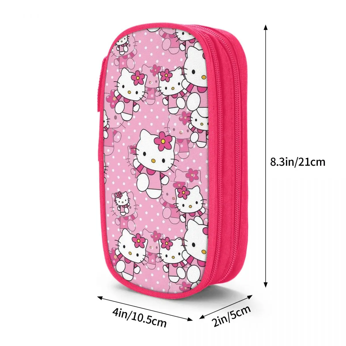 Imagem -06 - Olá Kitty Pink Lápis dos Desenhos Animados Bonito Caneta Bolsas para Meninas e Meninos Grande Capacidade Material Escolar Lápis Cosméticos