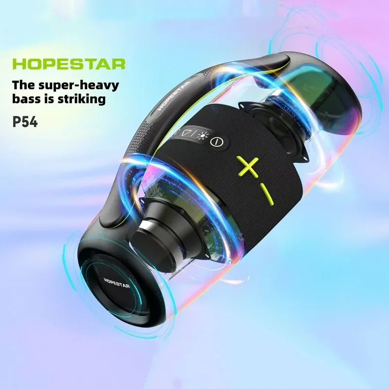 Оригинальные Bluetooth-колонки HOPESTAR P54, музыкальный импульсный портативный сабвуфер, мощный беспроводной бумбокс, аудиоцентр, светодиодный светильник для ПК