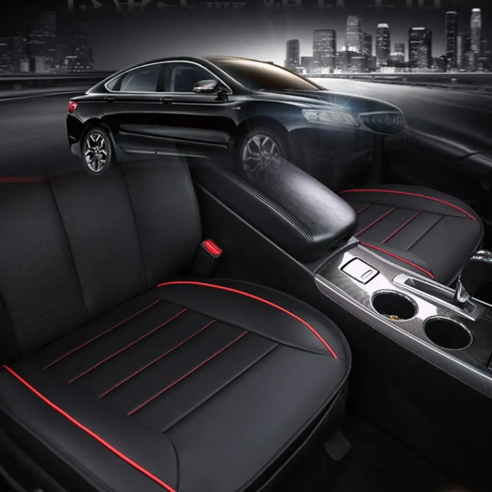 Four Season Universal Car Seat Cover PU Leather Seat Cushion Pad Mat Wear-resistant Waterproof Auto Chair Protector for Car SUV
