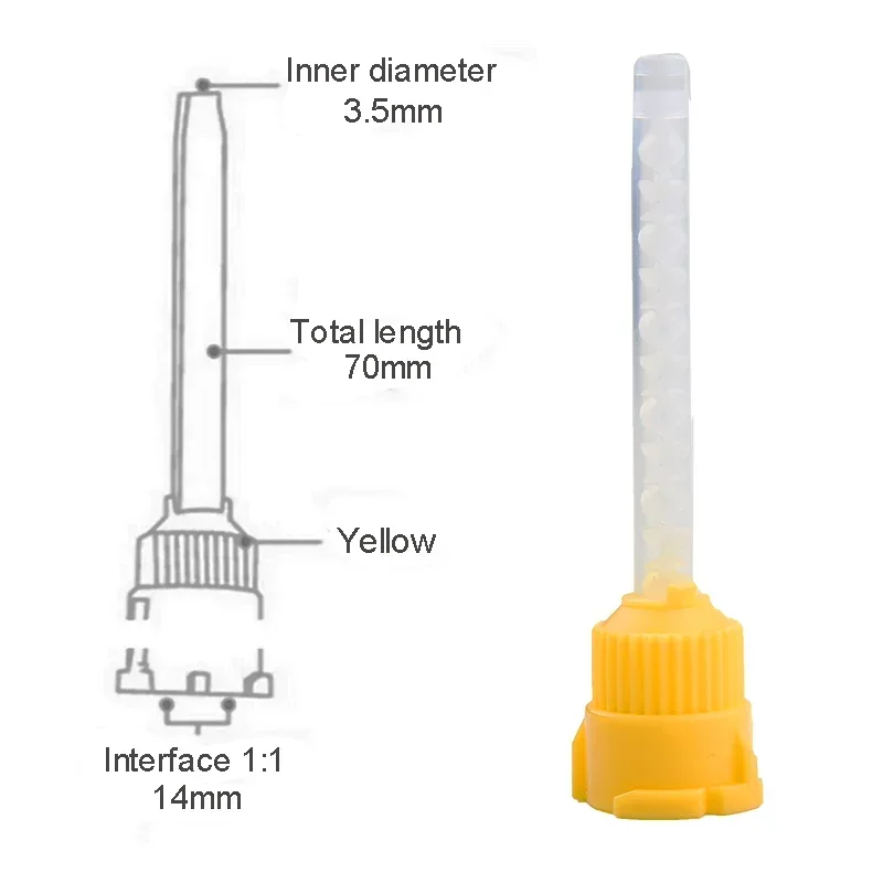 50/100/150pcs Dental Mixing Tips Tubes Disposable Nozzles Head Impression Materials Silicone Rubber Conveying Dentistry Lab