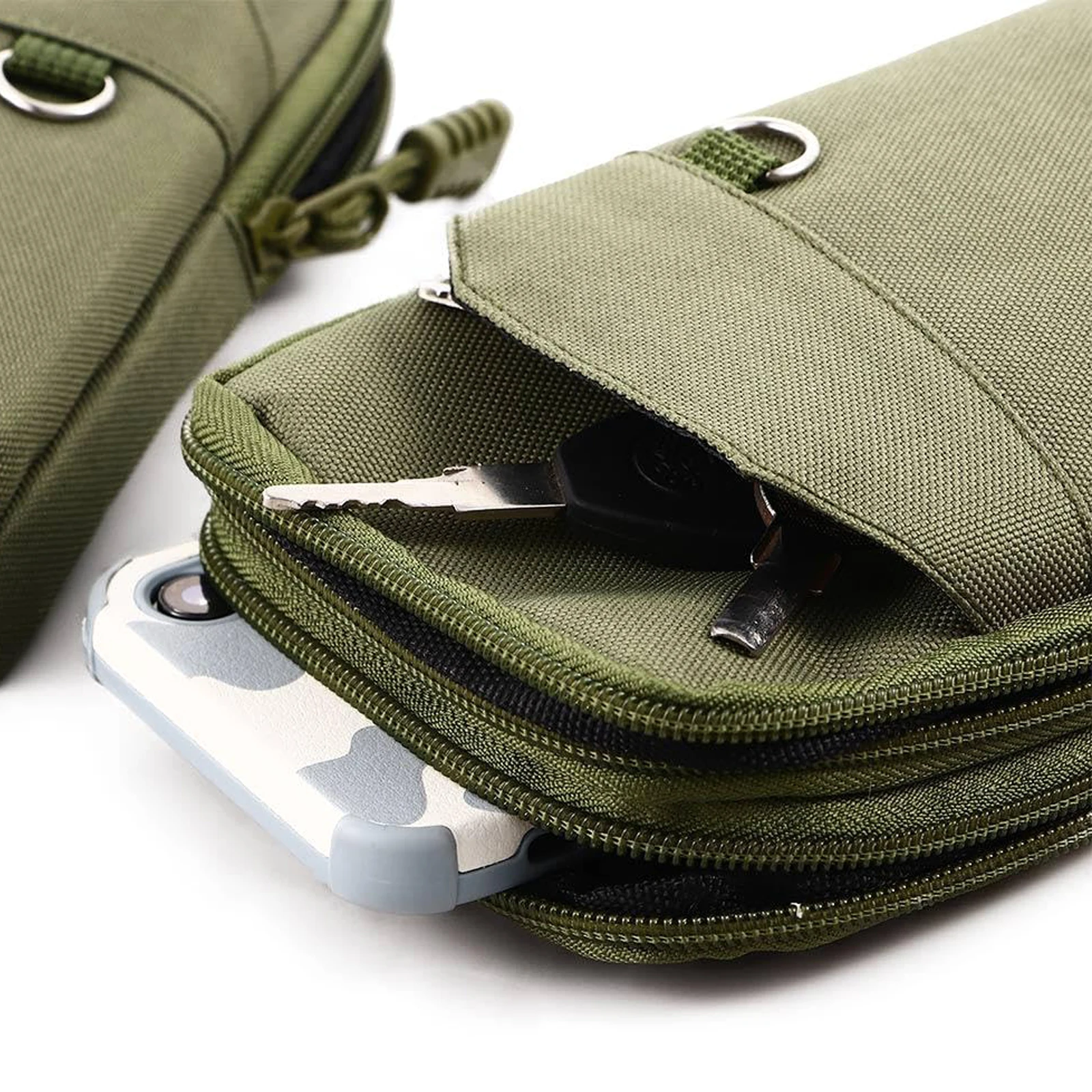 1Pcs Mobile Phone Purse Bags Nylon Phone Waist Bags Single/Double Layer Pouch Outdoor Camping Molle Purse Accessories For Men