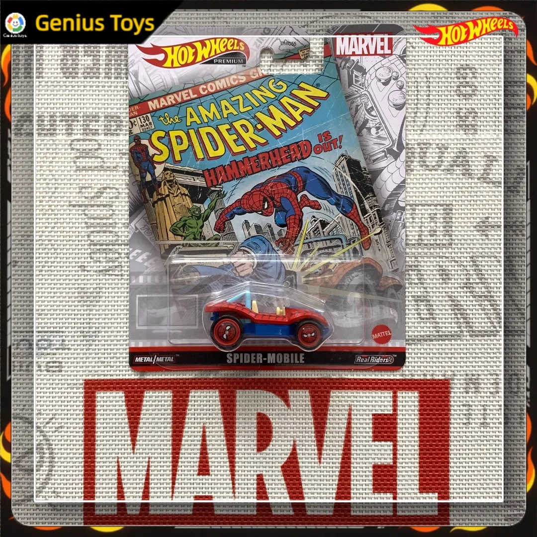 ホットウィール プレミアム ポップカルチャー マーベル シリーズ 1:64 ダイキャスト スパイダーモービル 合金車モデル コレクタブルビークルおもちゃ 男の子ギフト