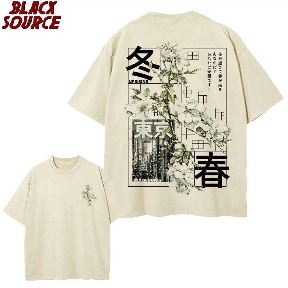 T474 Herren Kurzarm-T-Shirt im japanischen Stil, vielseitiges Design, geeignet für alle Jahreszeiten, bequemes Sommer-Oberteil, 100% Baumwolle – Detail 15
