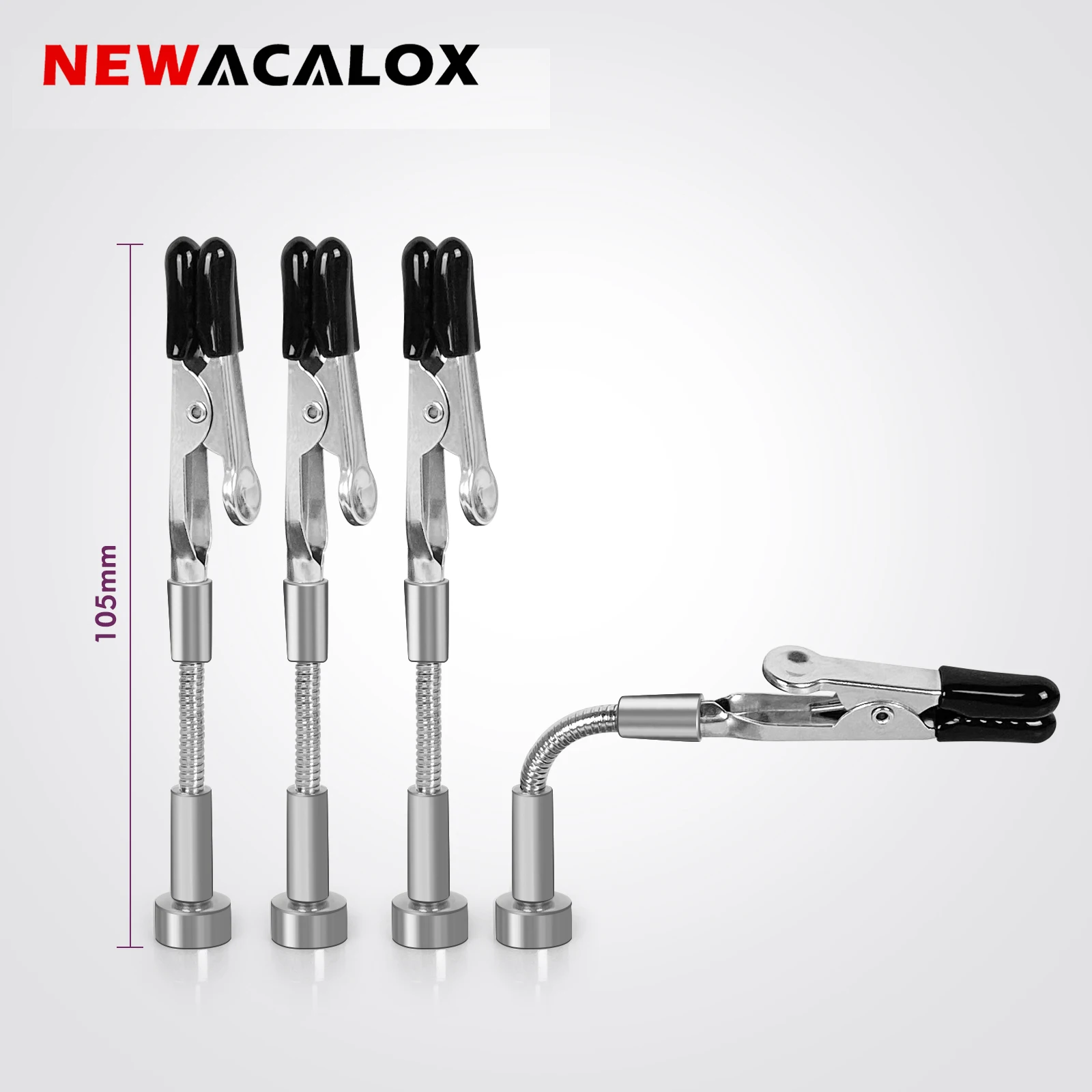 NEWACALOX Mini Metal Flex Arm Magnetic PCB Board Holder Soldering Third Helping Hands Welding Positioner Electronic Repair Tool