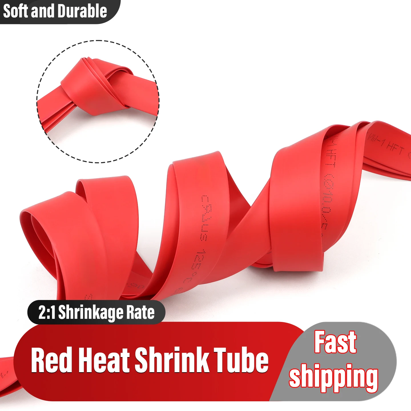 

1~10m Red 2:1 Heat Shrink Heat Shrink Tube Diameter 0.6~80mm Wire Cable Repair Wrap Sleeving DIY Waterproof Polyolefin Tubing