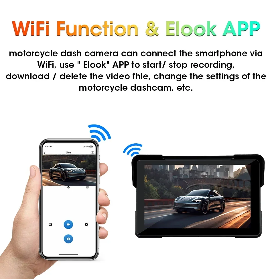 5/7 zoll Tragbare Carplay Motorrad DVR GPS Navigation IPX7 Wasserdichte IPS Display Für Drahtlose CarPlay Android Auto – Detail 10