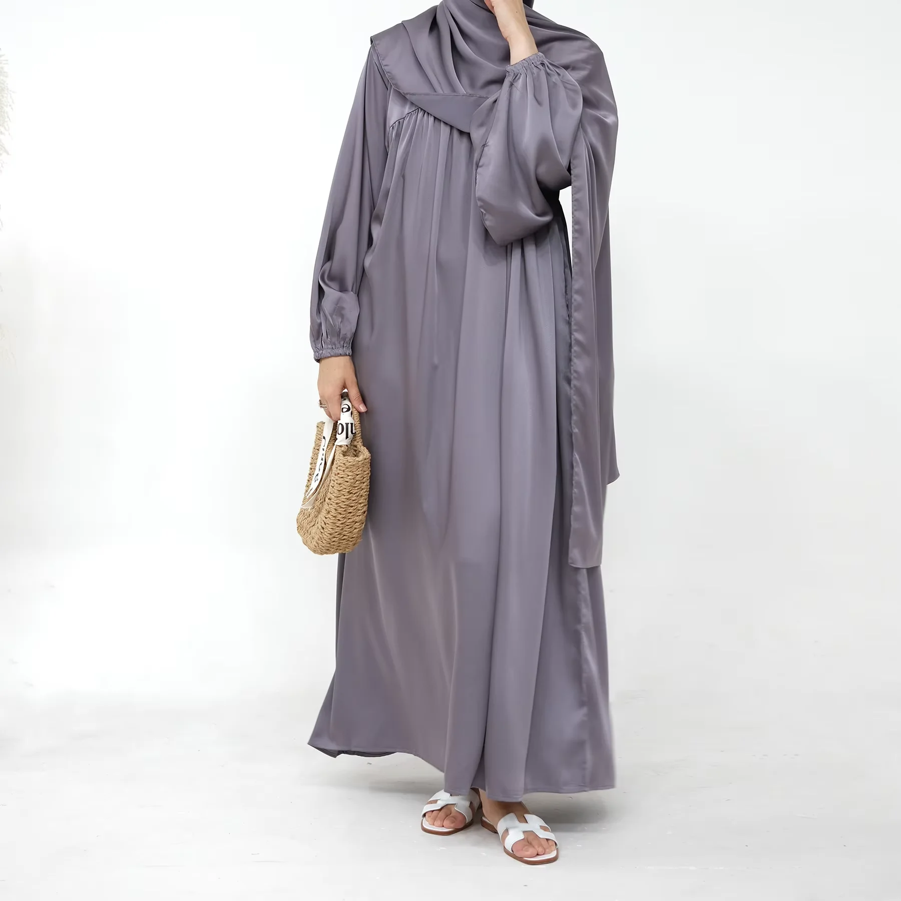 2 pièces femmes musulmanes vêtement de prière Robe Hijab vêtements islamiques Eid Ramadan écharpe Abaya Robe Caftan Khimar Jalabiya Kebaya Caftan