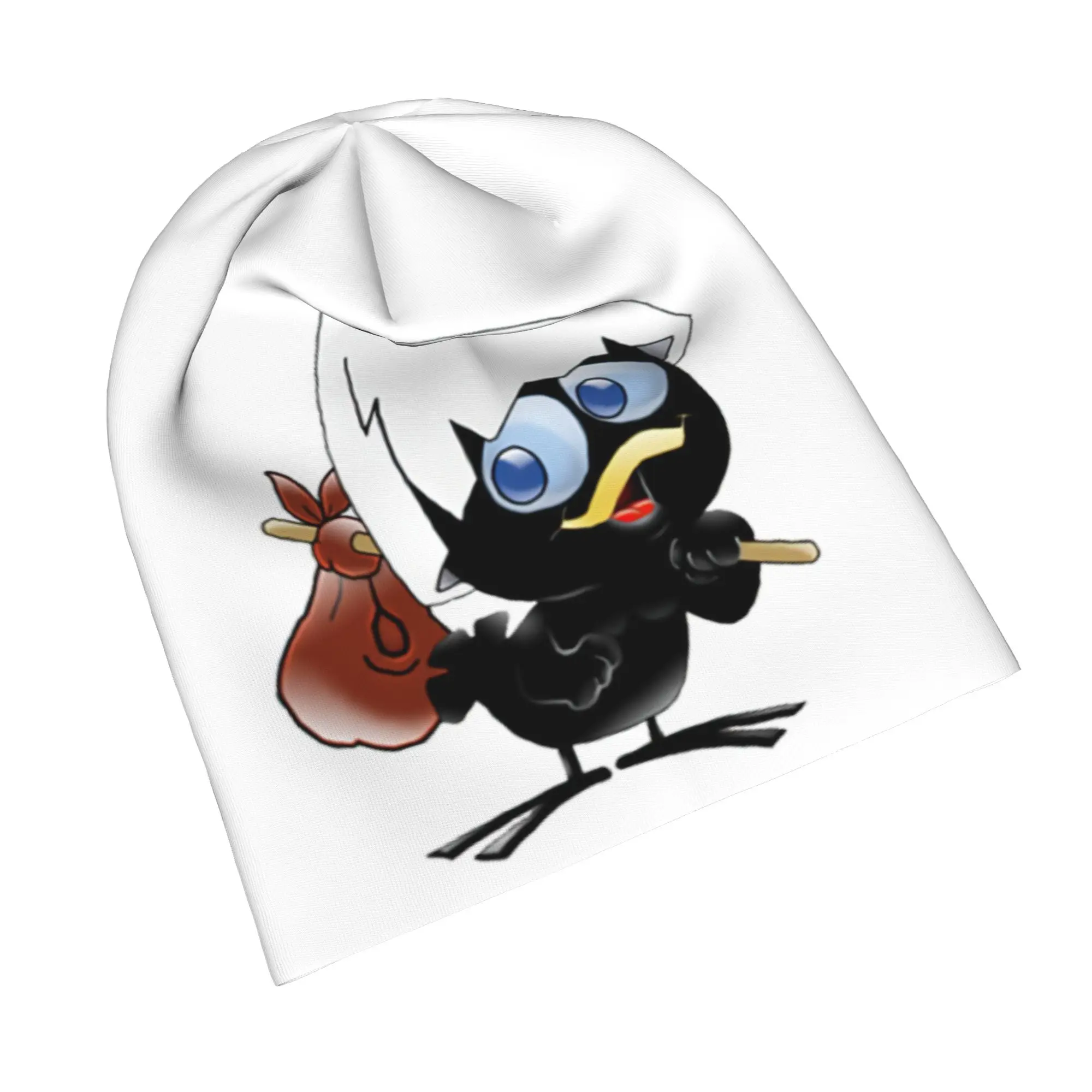 Cartoon Black Chick Calimero Cap  Fashion Men Women Ski Skullies Beanies Hat Spring Warm Dual-use Bonnet Hats