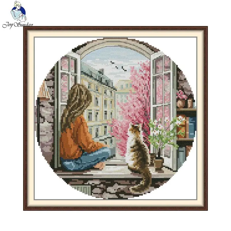 

Весенний витрина, узор, набор для вышивки крестом, радость, воскресенье, Аида 16/14/11CT, счетный печатный холст, художественные ремесла, набор для вышивания «сделай сам»
