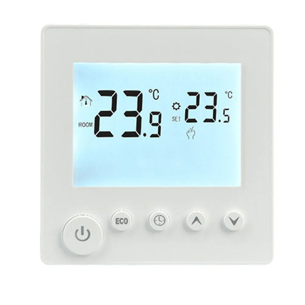 

Simultaneous Display of Temperature Time and Program LED White Light Heating Thermostat Perfect for Water Systems