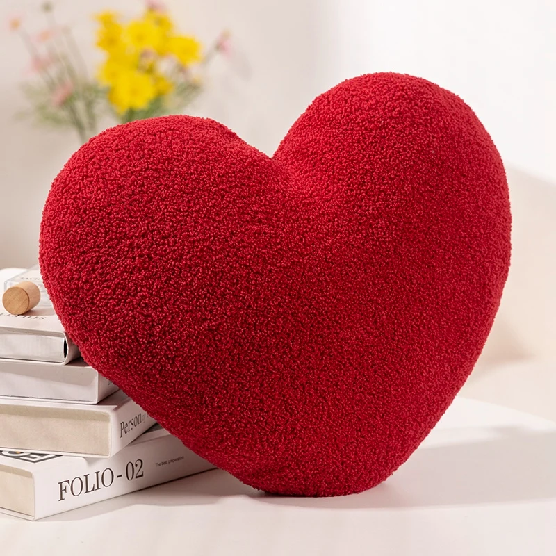 Red Love Heart Shape Throw Pillow Cushion Stuffed Plush Doll Kids Toy Lover Gift Sofa Car Home Decor Wedding Party Decoration