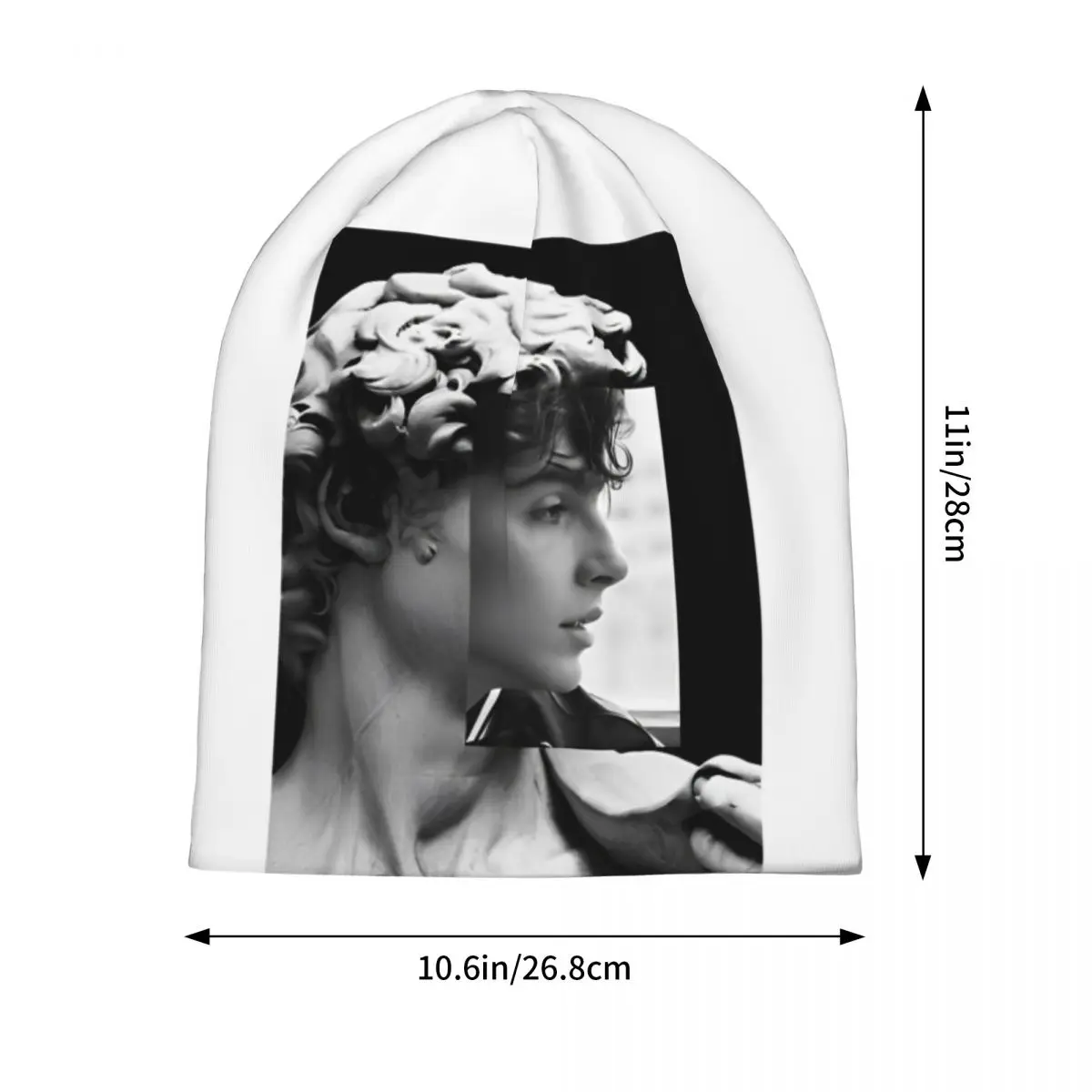 Blach White Statut David San Timothee Chalamet Bonnet Hat Cool Outdoor Skullies Beanies Hats Unisex Summer Dual-use Cap