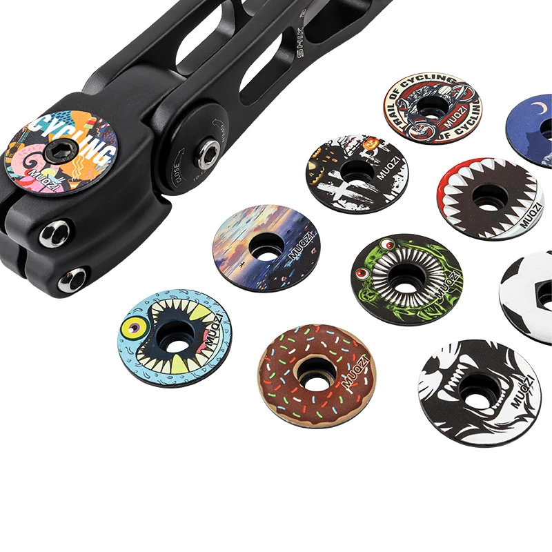 DIY Bike Headsets Cover Aluminum Alloy Cycling Accessories Road Mountain MTB Bicycle Handlebar Stem Lid Cap with M6x30 Screw