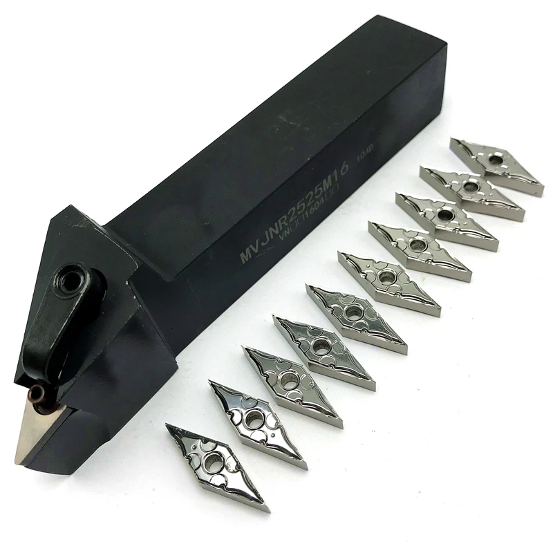 MVJNR1616K16 MVJNR2020K16 MVJNR2525M16 External Turning Tool Holder +10PCS Carbide Insert VNMG160404 /08 Lathe Cutting Tools Set