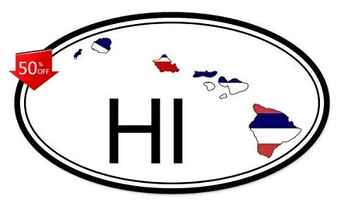 

Hawaii State Flag Oval Cute Bumper Truck Camper Van Laptop Sticker Funny Aesthetic Vintage