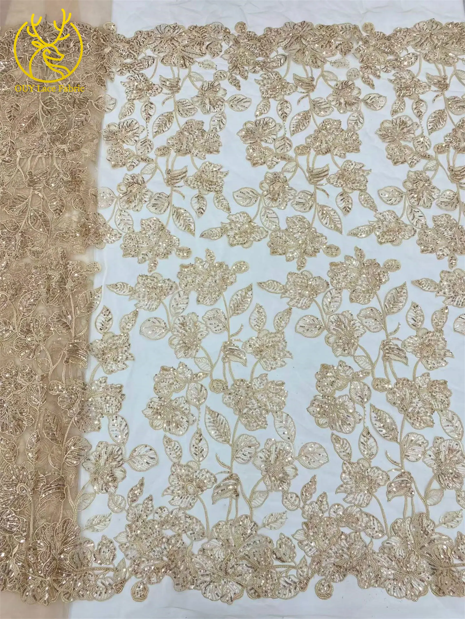 Modische französische Pailletten-Tüll-Stickerei-Spitze 2026 Lila Afrikanische Perlen-Spitze Nigerianische Braut-Hochzeits-Spitze – Detail 15