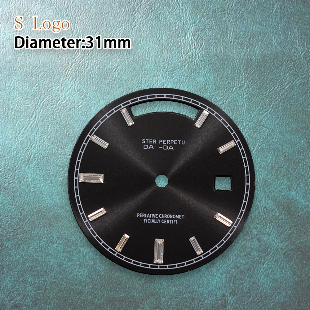 31mm S Logo 8285 Dial Gemstone dial or Diamond dial Gradient dial Suitable For 8285 Movement Watch Modification Accessories