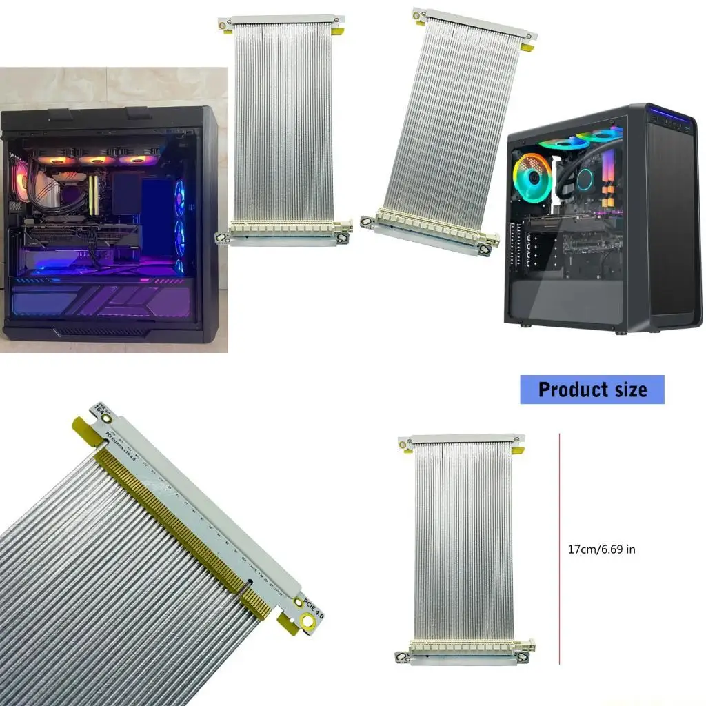 

PCIe Risers Cable PCIe4.0 x16 Risers Extender Flexible Full Speed Risers Cable PC Case Chasses Computer Case