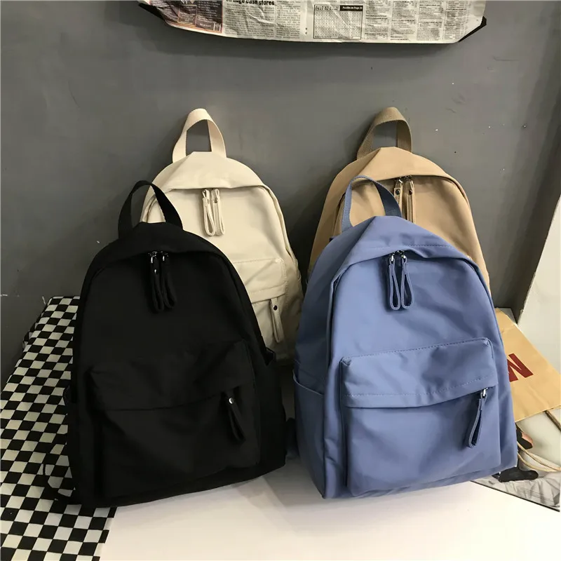 Mochila de nylon impermeável para estudantes adolescentes, bolsa de ombro da menina, mochila do ensino médio, mochila moda