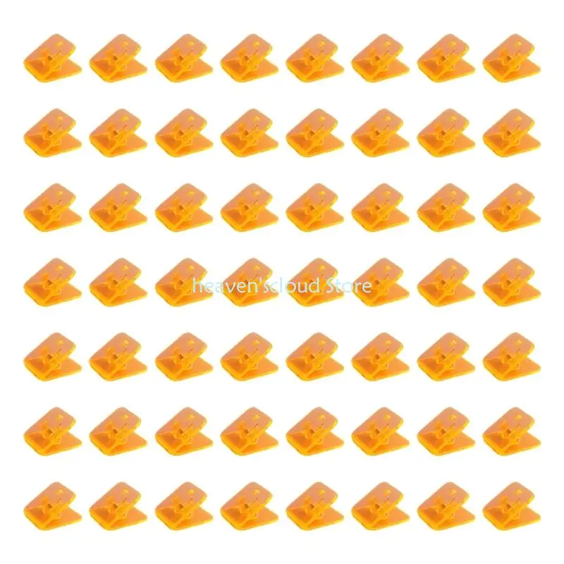 Y88B 100PCSクリアペーパークリップスクエアカラーペーパークランプフードバッグ描画板用