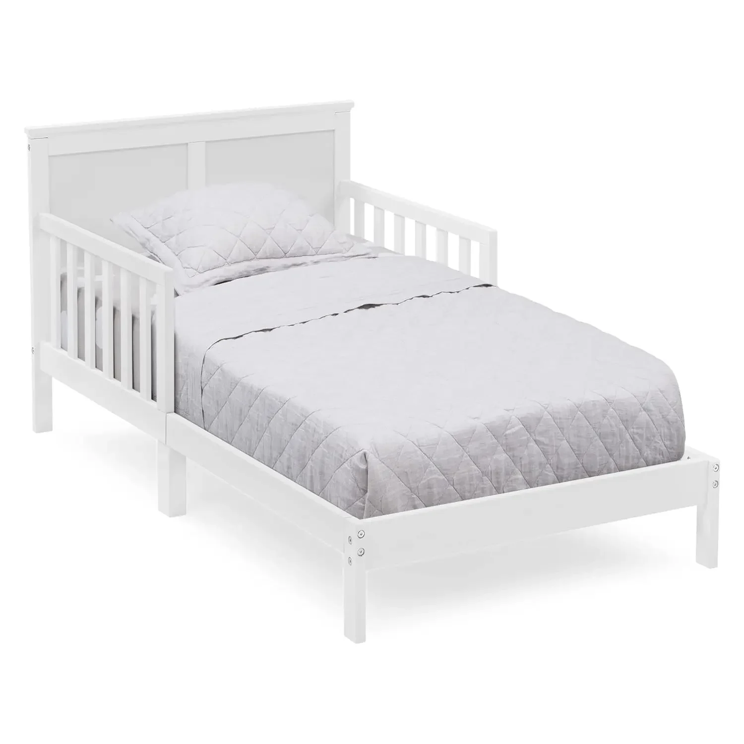 Cama infantil de madera Collins, certificación Greenguard Gold, Bianca White