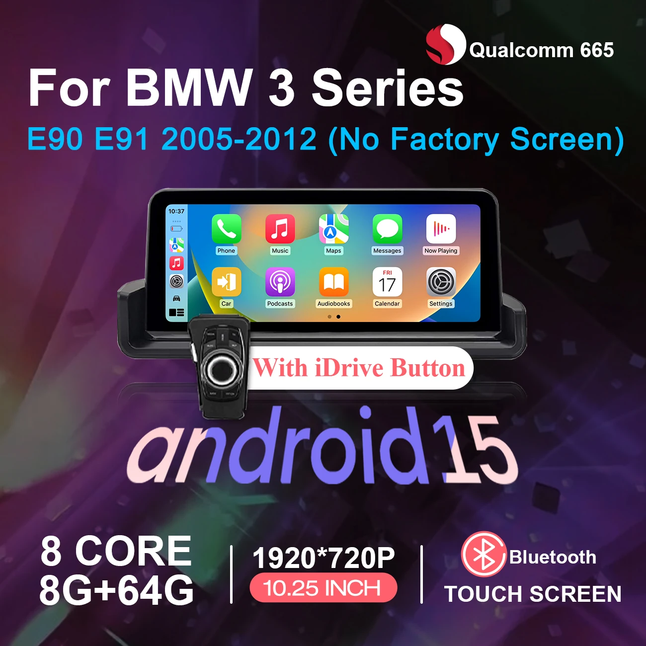 DMD GPS-Navigation Android 15 Auto-Multimedia-System 10,25' Touchscreen 8GB+64GB Wireless CarPlay Android Auto Bluetooth für BMW 3er Serie E90 E91 E92 E93 2005-2012 4G DSP