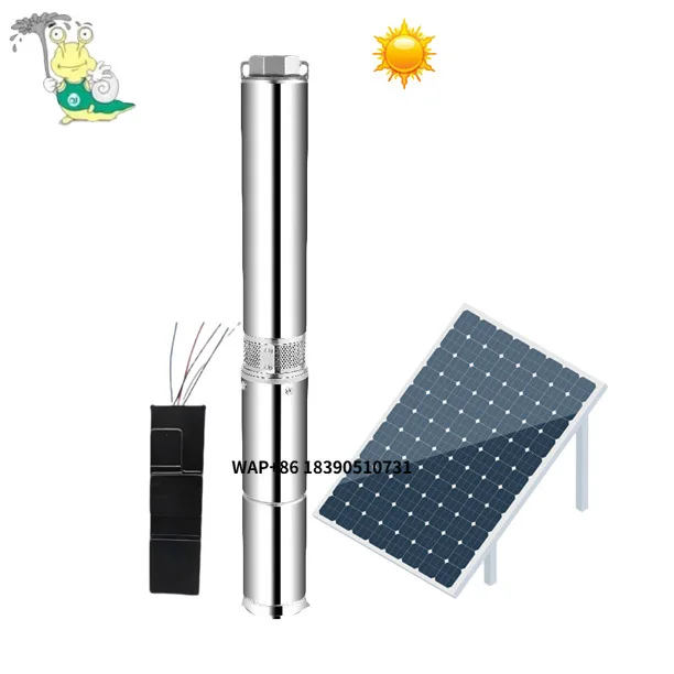 New Product AC/DC Hybrid Brushless Solar Deep Well Submersible Water Pump Built-in Controller for Clean Water Irrigation for